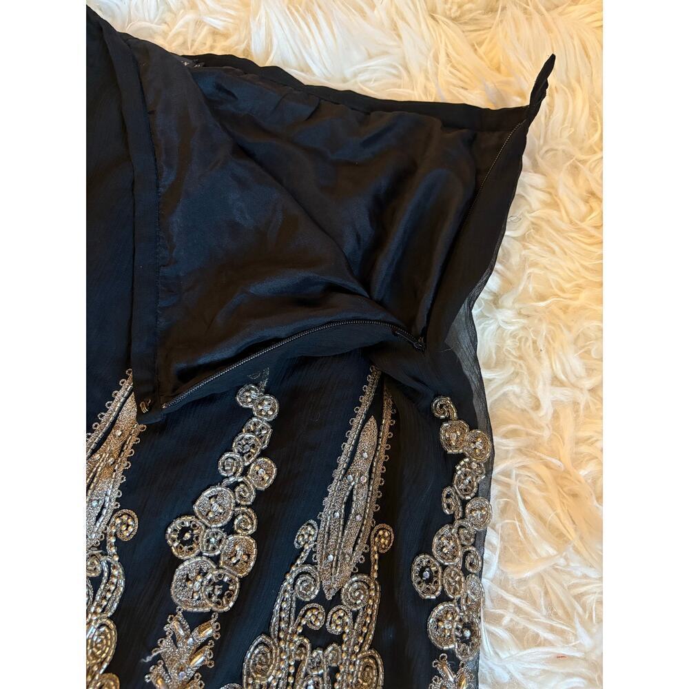 Ralph Lauren Beaded Embellished Formal Skirt Black Gold Embroidered Vintage $3K - Picture 7 of 16